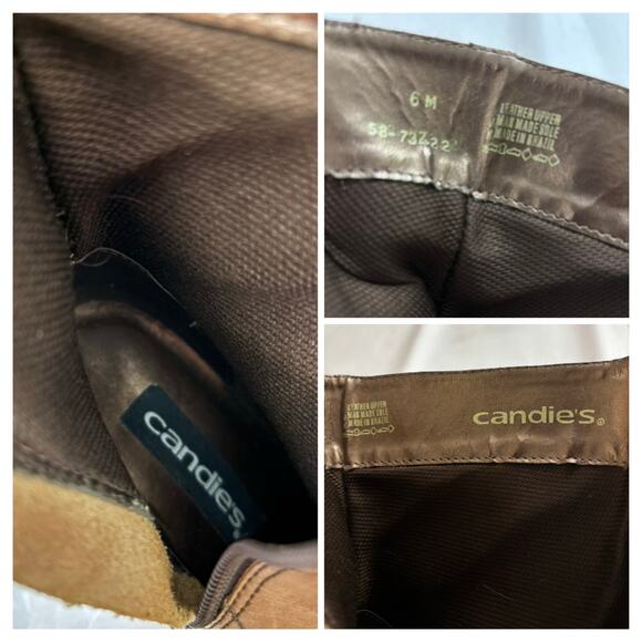 Vintage Candie’s Tan Heeled Ankle Boots Women’s 6M Pointed Toe Zip-Up Retro Y2K - Picture 6 of 6